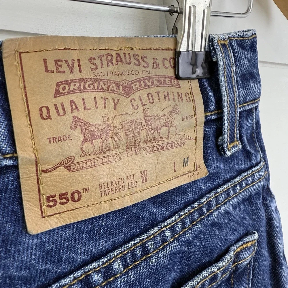 VTG Levi's 550 High Rise Relaxed Jeans 90s‎ Tapered USA Made Denim WOMEN 12
